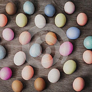 Colourfull Background with Eggs and bunnies