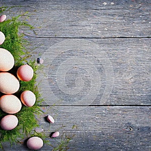 Colourfull Background with Eggs and bunnies