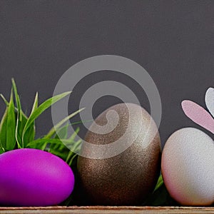 Colourfull Background with Eggs and bunnies