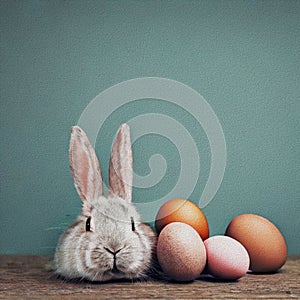 Colourfull Background with Eggs and bunnies