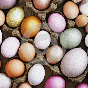 Colourfull Background with Eggs and bunnies