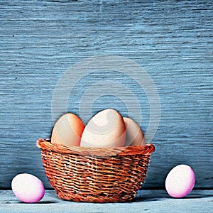 Colourfull Background with Eggs and bunnies