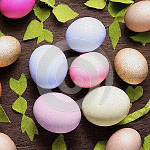 Colourfull Background with Eggs and bunnies