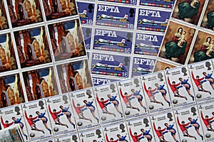 A colourfull collection of mint british stamp sheets