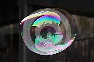 Flying soap bubbles