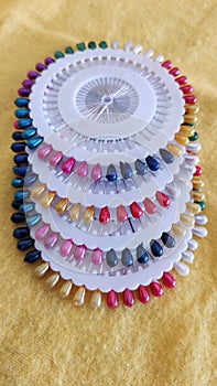 Colourfull haire pins round stand