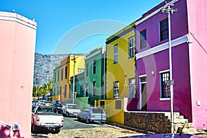 Colourfull housses in Bo-kaap neighborhood Cape-Town