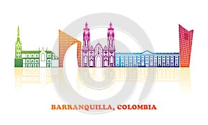 Colourfull Skyline panorama of city of Barranquilla, Colombia photo