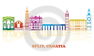 Colourfull Skyline panorama of City of Split, Croatia