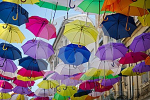 Colourfull umbrellas, Arles, France