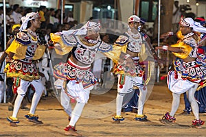 Colourfully dressed dancers perform at the Kataragama Festival in Sri Lanka.