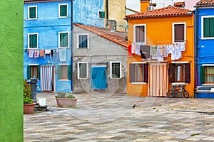 Colourfully painted house facade on Burano