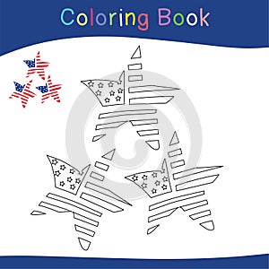 Colouring book with 4th July theme