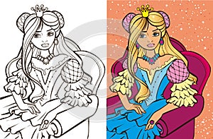 Colouring Book Of Blonde Princess