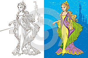 Colouring Book Of Princess And Castle