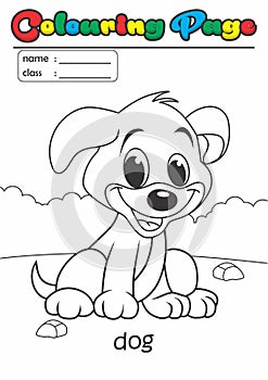 Colouring Page/ Colouring Book Dog. Grade easy suitable for kids