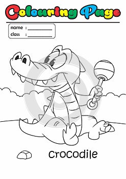 Colouring Page/ Colouring Book Crocodile. Grade easy suitable for kids