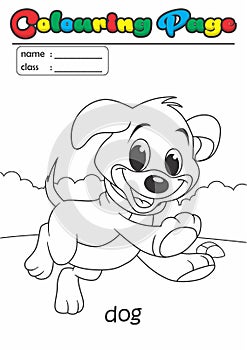 Colouring Page/ Colouring Book Dog. Grade easy suitable for kids