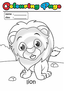 Colouring Page/ Colouring Book Lion. Grade easy suitable for kids