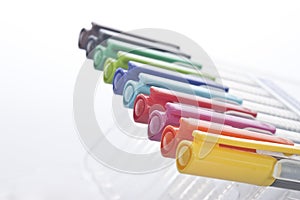 Colouring pens - different colours in a line