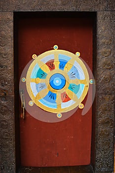 Colours buthan kingdom door antique happiness photo