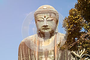 Colse up of Daibutsu statue at Kotoku-in Temple photo