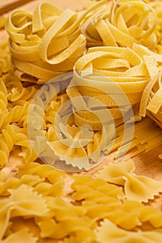 Colse up of different kinds of uncooked macaroni