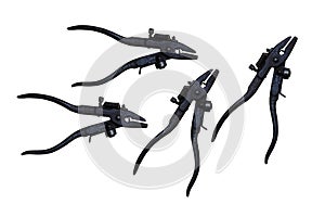 Colse up pliers locker isolated on white background ,hand tool for construction look like a monster.