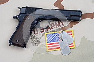 Colt government 1911 with U.S. ARMY uniform