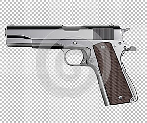 Colt M1911 pistol vector isolated on background