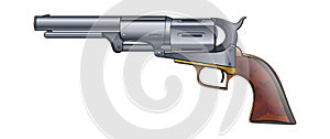 Colt Revolver Pistol on white background. Vector.