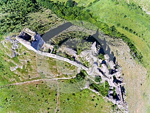 Coltesti fortress from above. Coltesti Village, Rimetea, Apuseni Mountains - Romania