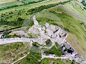 Coltesti fortress from above. Coltesti Village, Rimetea, Apuseni Mountains - Romania