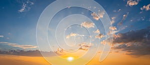 Coludy sky at the sunset