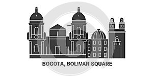Columbia, Bogota, Bolivar Square travel landmark vector illustration photo