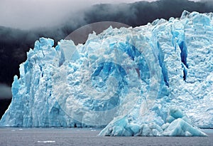 The Columbia Glacier in the fog