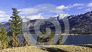 Columbia Lake in the East Kootenays near Invermere British Columbia Canada in the early winter