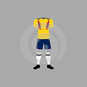 Columbia national football form illustration. Detailed national soccer form illustrations. Premium quality graphic design icon. photo