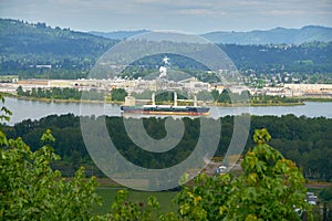 Columbia River Freighter Longview Washington