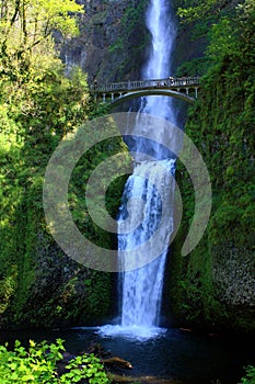 Columbia River Gorge, Multnomah Falls with Benson Footbridge, Portland, Oregon