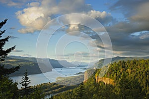 Columbia River Gorge at sunset