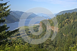 Columbia River Gorge and surrounding forests.