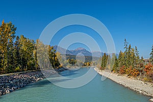 Columbia river running through Golden in British Columbia