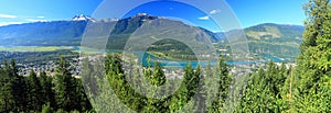 Mount Revelstoke National Park, Landscape Panorama of Columbia River Valley at Revelstoke, British Columbia, Canada photo