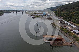Columbia river view in Downtown Portland, Oregon