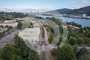 Columbia river view in Downtown Portland, Oregon