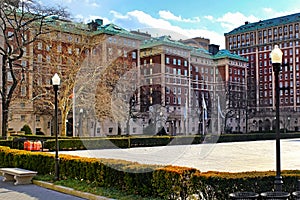 Columbia University Campus in New York City at sunset