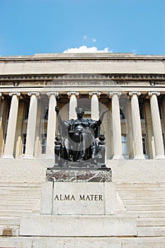 Columbia University Library and Alma Mater statue photo