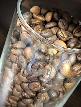 Columbian Cofee Beans in a Glass