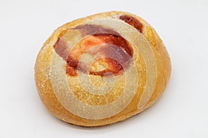 Columbian Mojicon Guava and Cream Cheese Sweet Roll on a White Background